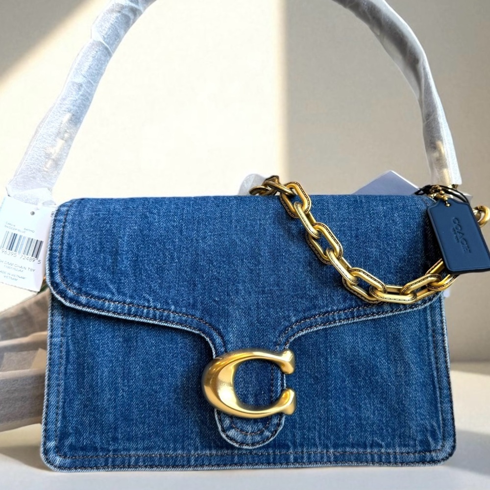 Coach Denim Shoulder Bag with Gold C Hardware - Picture 15 of 15